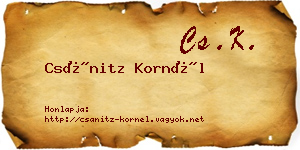 Csánitz Kornél névjegykártya