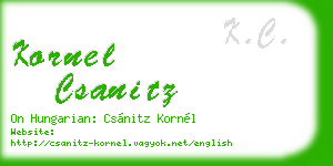 kornel csanitz business card
